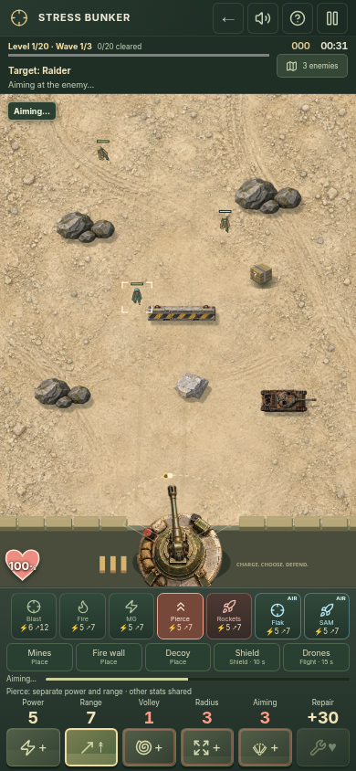 Bunker du stress — gameplay